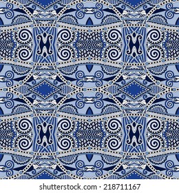 seamless geometry vintage pattern, ethnic style ornamental background, ornate floral decor for fabric design, endless texture