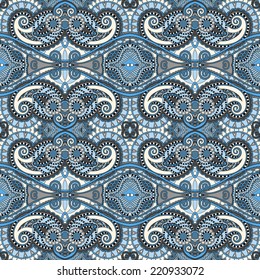 seamless geometry vintage pattern, ethnic style ornamental background, ornate floral decor for fabric design, endless texture, vector illustration