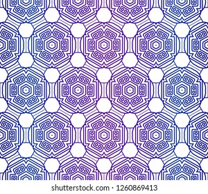 Seamless Geomteric Patterns. Vector Illustration. Hand Drawn Wrap Wallpaper, Cover Fabric, Cloth Textile Design. Gradient color.