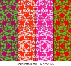 Seamless geomteric patterns. Vector illustration. Hand drawn wrap wallpaper, cover fabric, cloth textile design. Gradient color.