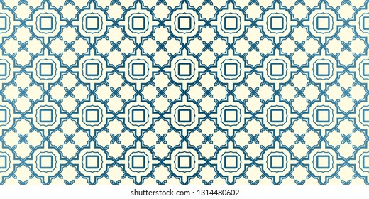 Seamless Geomteric Patterns. Vector Illustration. Hand Drawn Wrap Wallpaper, Cover Fabric, Cloth Textile Design. Blue oat milk color.