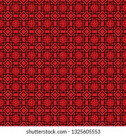 Seamless Geomteric Patterns. Vector Illustration. Hand Drawn Wrap Wallpaper, Cover Fabric, Cloth Textile Design. red black color.