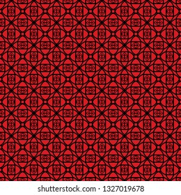 Seamless Geomteric Patterns. Vector Illustration. Hand Drawn Wrap Wallpaper, Cover Fabric, Cloth Textile Design. red black color.