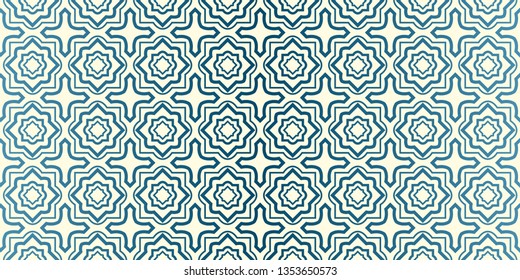 Seamless Geomteric Patterns. Vector Illustration. Hand Drawn Wrap Wallpaper, Cover Fabric, Cloth Textile Design. Blue oat milk color.