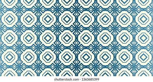 Seamless Geomteric Patterns. Vector Illustration. Hand Drawn Wrap Wallpaper, Cover Fabric, Cloth Textile Design. Blue oat milk color.
