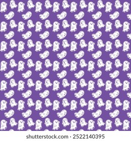 Seamless Ghost Cute Character Pattern for Halloween Perfect for Merchandise Tshirts Web and Print Design