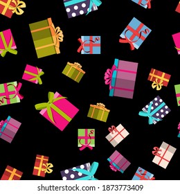 Seamless gift box pattern for Wedding, anniversary, birthday and party. Design for banner, poster, card, invitation and scrapbook. Vector Illustration EPS10