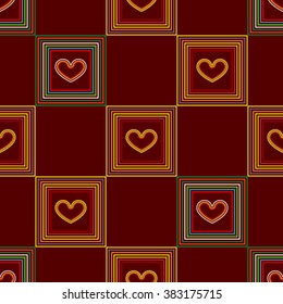 Seamless gift wrap pattern. Dark red. 