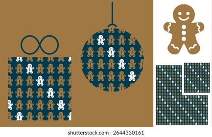 Seamless gingerbread men pattern for Christmas