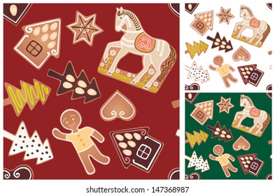 Seamless gingerbread pattern