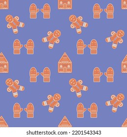 Seamless gingerbread pattern. vector illustration