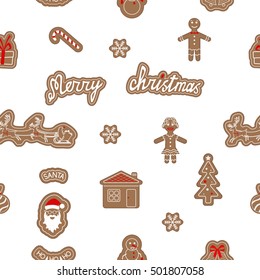 seamless gingerbread pattern. vector illustration