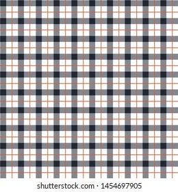 Seamless Gingham Black Pattern. Texture for plaid, tablecloths, clothes, shirts, dresses, paper, bedding, blankets, quilts and other textile products. Vector illustration EPS 10