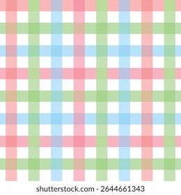 Seamless Gingham Checked Design in Light Hues for Fabric and Textiles