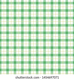 Seamless Gingham Green Pattern. Texture for plaid, tablecloths, clothes, shirts, dresses, paper, bedding, blankets, quilts and other textile products. Vector illustration EPS 10