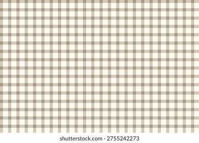Seamless gingham pattern background, warm gray plaid chequered abstract pattern