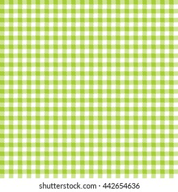 Seamless Gingham Pattern In Lime Green