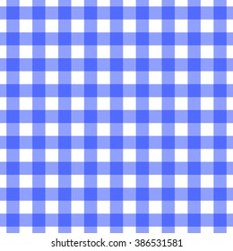 Seamless gingham pattern. Pure blue check. 