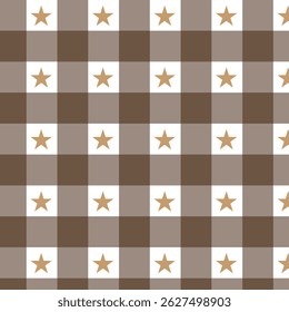 seamless gingham pattern with star 