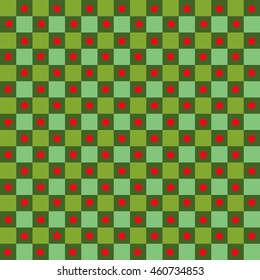 Seamless Gingham Pattern with star christmas color