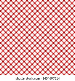 Seamless Gingham Red Pattern. Texture for plaid, tablecloths, clothes, shirts, dresses, paper, bedding, blankets, quilts and other textile products. Vector illustration EPS 10