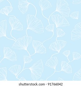 Seamless ginkgo leaves vector background