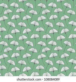 Seamless ginkgo pattern. Vector illustration