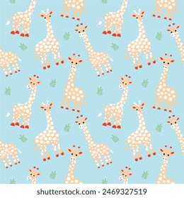 Seamless giraffe animal for design of packaging, fabric prints, wallpaper, book covers, printed materials, wrapping, equipment. Files are also available.