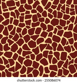 Seamless giraffe fur pattern. Animal skin background.