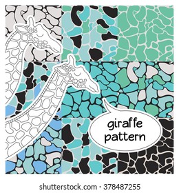 Seamless giraffe fur vector pattern. African animal seamless print. Vector camouflage pattern set. Vector african pattern. Camouflage vector seamless pattern.