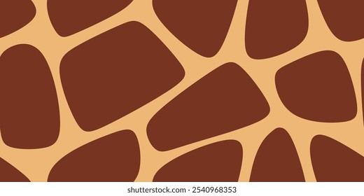 Seamless Giraffe Pattern. Animal Skin Pattern For Print, Textile, Packaging. Earthy Brown Color Vector Illustration. 