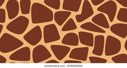 Seamless Giraffe Pattern. Animal Skin Pattern For Print, Textile, Packaging. Earthy Brown Color Vector Illustration. 