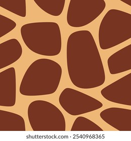 Seamless Giraffe Pattern. Animal Skin Pattern For Print, Textile, Packaging. Earthy Brown Color Vector Illustration. 