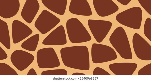Seamless Giraffe Pattern. Animal Skin Pattern For Print, Textile, Packaging. Earthy Brown Color Vector Illustration. 