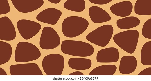 Seamless Giraffe Pattern. Animal Skin Pattern For Print, Textile, Packaging. Earthy Brown Color Vector Illustration. 