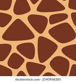 Seamless Giraffe Pattern. Animal Skin Pattern For Print, Textile, Packaging. Earthy Brown Color Vector Illustration. 