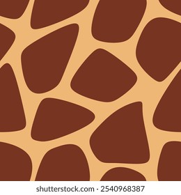 Seamless Giraffe Pattern. Animal Skin Pattern For Print, Textile, Packaging. Earthy Brown Color Vector Illustration. 