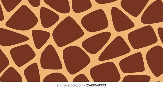 Seamless Giraffe Pattern. Animal Skin Pattern For Print, Textile, Packaging. Earthy Brown Color Vector Illustration. 