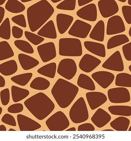 Seamless Giraffe Pattern. Animal Skin Pattern For Print, Textile, Packaging. Earthy Brown Color Vector Illustration. 