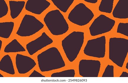 Patrón de jirafa sin fisuras. Patrón De Piel Animal Para Impresión, Textil, Embalaje. Ilustración vectorial de color marrón terroso. 