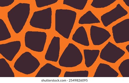 Seamless Giraffe Pattern. Animal Skin Pattern For Print, Textile, Packaging. Earthy Brown Color Vector Illustration. 