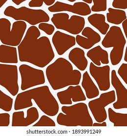 Seamless giraffe skin pattern. Animal skin in vector. Print for clothing, dress, fabric, background printing. Seamless colorful giraffe pattern. Vector image. Safari texture, zoo, jungle.