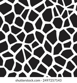 Nahtloses Schwarz-Weiß-Giraffen-Hautmuster - Abstrakter Wildlife Animal Print
