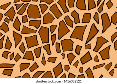 Seamless giraffe skin pattern brown camouflage animal world wildlife background vector