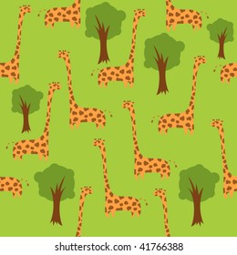 Seamless giraffes background