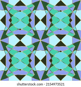 Seamless Girih pattern. Vector geometric pattern. Seamless pattern of Islamic Art for wallpaper and interior. Geometric Stained glass composition. Stained glass window for interior design.