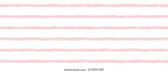Patrón femenino sin costuras. Fondo de rayas y lindas líneas de bebé. Fondo de pantalla infantil o textil rosa. Ilustración vectorial.