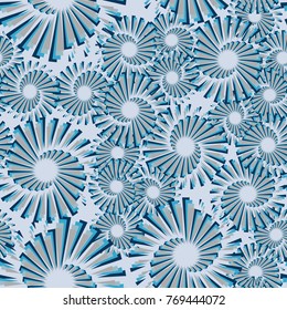 Seamless glamorous camouflage. Spiral stars. Five colors.