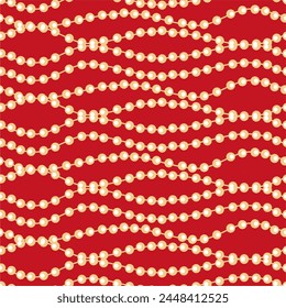 Seamless glamour print pattern with beads jewelry art decor wallpaper for textile, package, paper
