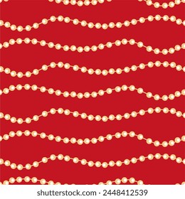 Seamless glamour print pattern with beads jewelry art decor wallpaper for textile, package, paper